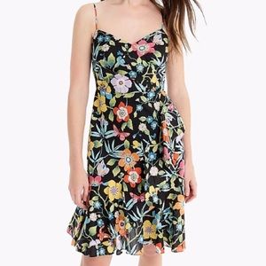 J Crew Liberty Pavilion black floral dress
